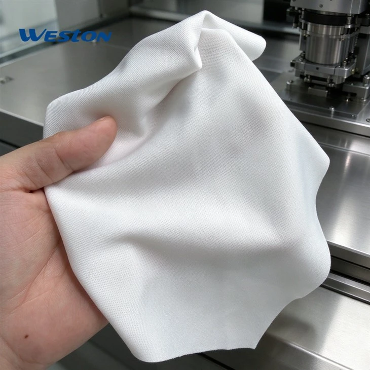 Hand holding Aseptic Cleanroom Wipes ready to Clean dust